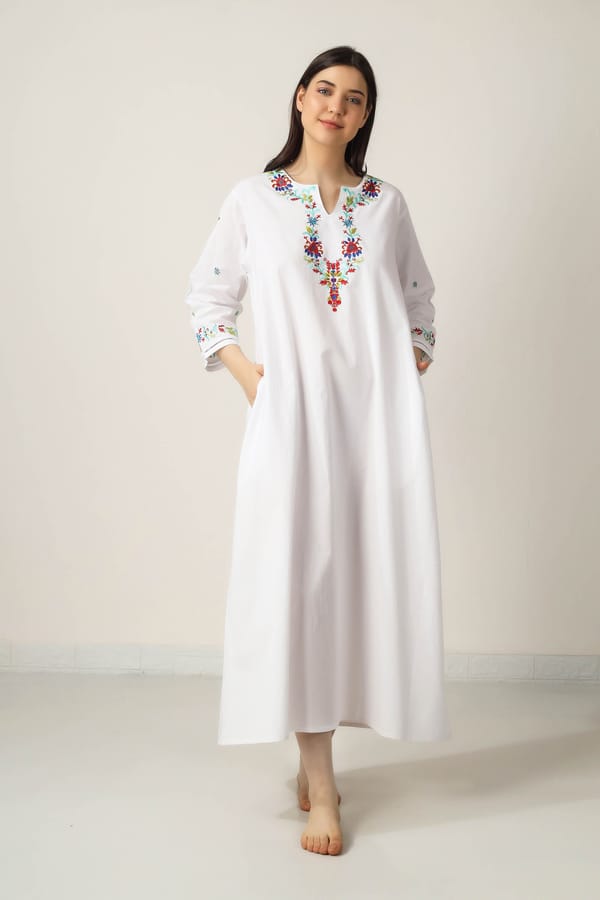 Sarai, Embroidered Dress — After Dark