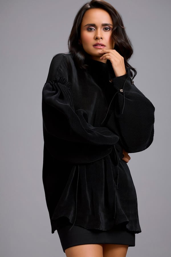 Black High-Neck Top — Deepika Arora