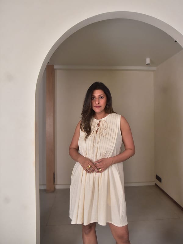 Amara Pintuck Dress — Why So Blue