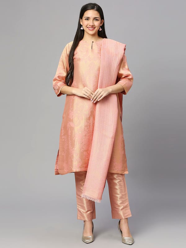 Brocade Ornament Design Brown Kurta — Cloth Haus
