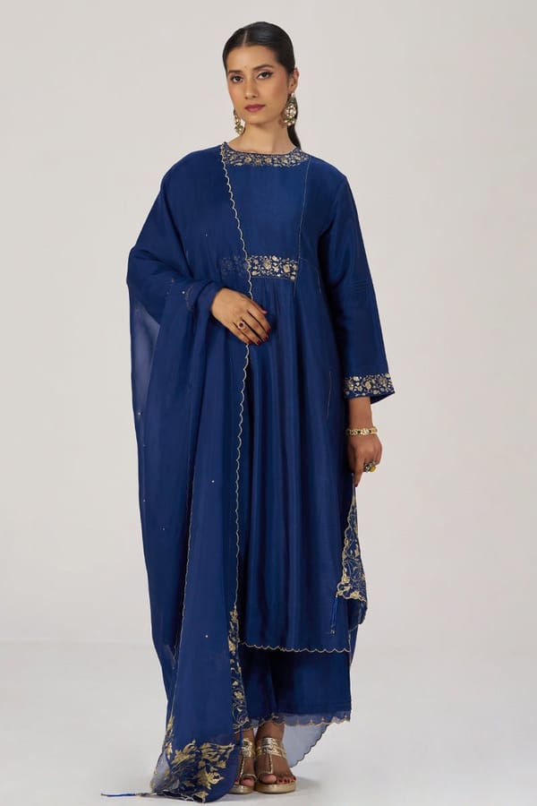 Deep Sapphire Blue Festive Kurta Set — Ganga Fashions Pvt Ltd