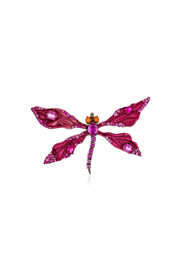 Pink Starlit Dragonfly Small Statement Brooch — Miss Jo
