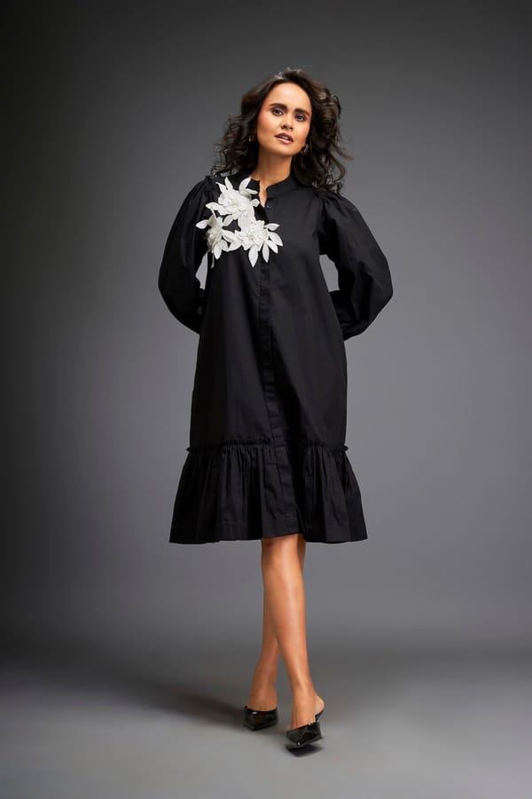 Shirt Dress With Detailing On One Side — Deepika Arora