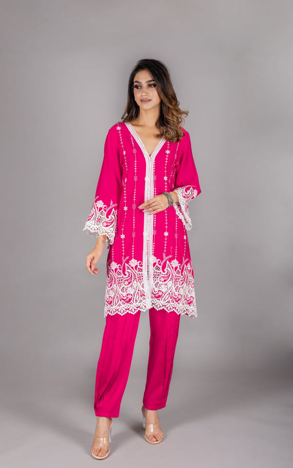 Umang Hot Pink Set with Dupatta — INCHING INDIA