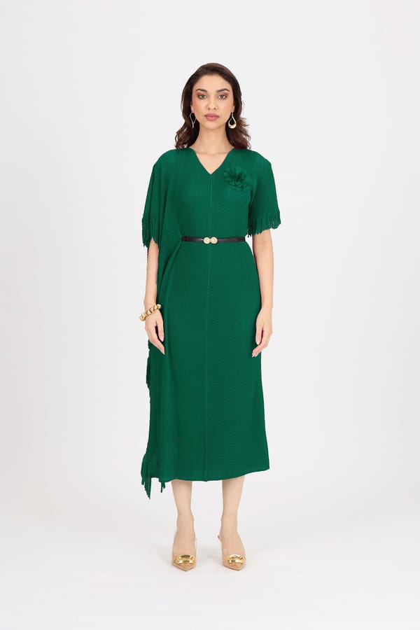 Giselle Drape Dress — Scarlet Sage