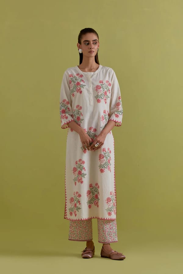 Pink and Green Kurta Sets — Upavita