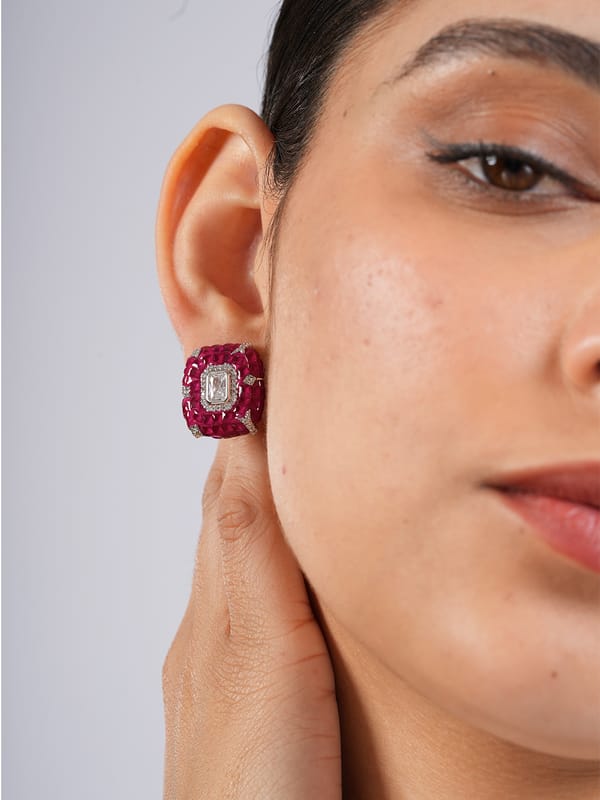 Crimson Shine Studs — Cao Jewellery