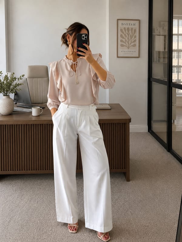 Beige Ruffle Detail Top — Femmella