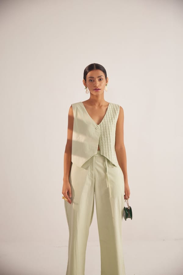 Green Cotton Vest Top — Western Era
