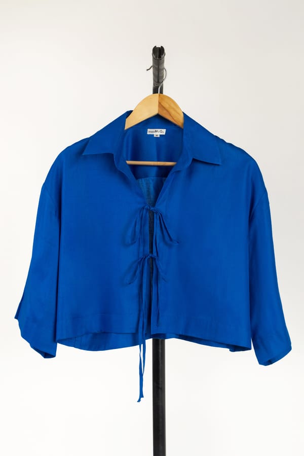 Cropped Tie-Up Shirt — Studio MuGu