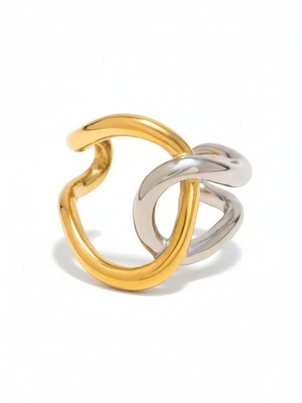 Two Tone Color Matching Irregular Winding Ring — Cao Jewellery