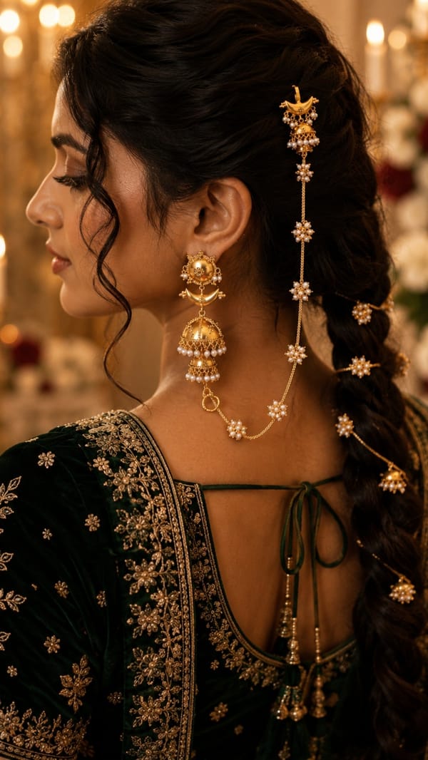 Saira Ear-Chain Jhumka — Viana Jewels