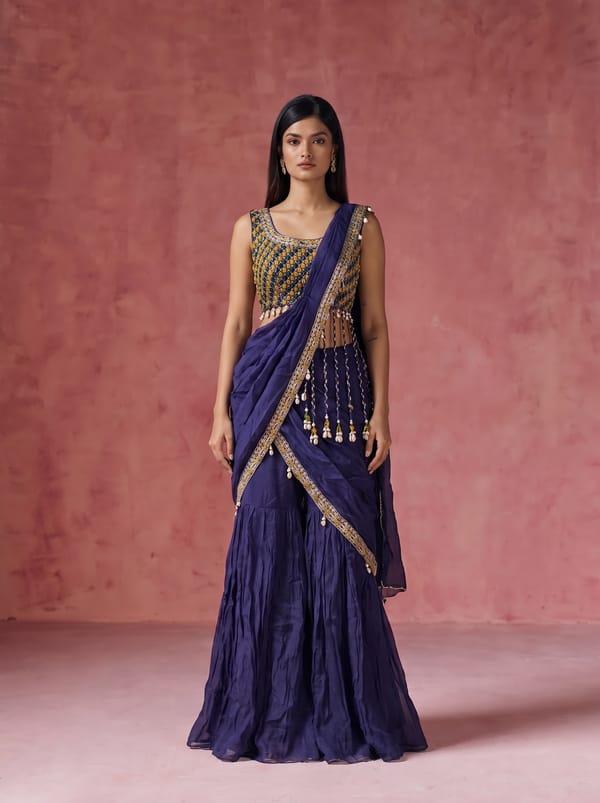 Naima Drape Sharara Set — KELAAYAH