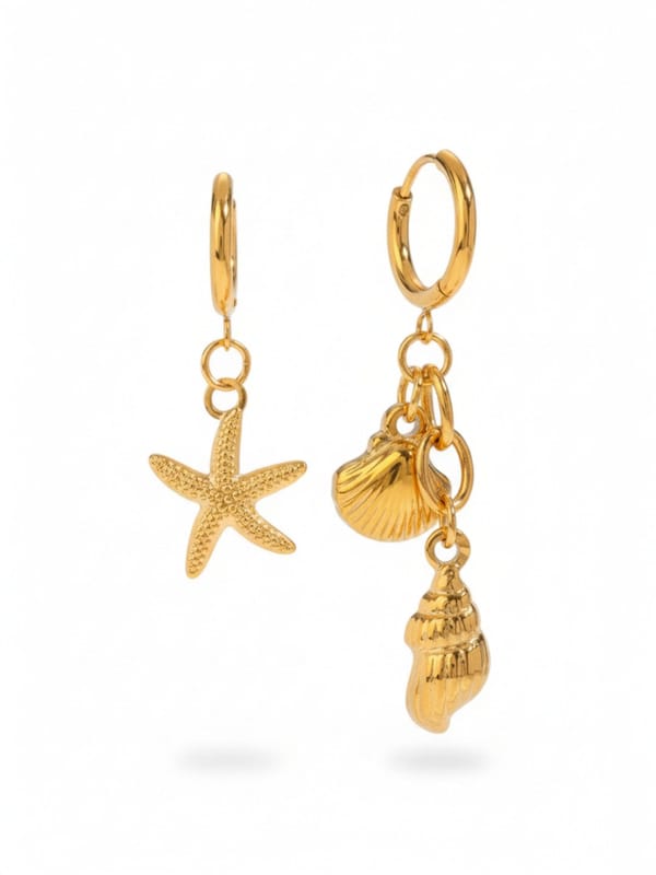 Star Seashell Drop Earrings — Cao Jewellery