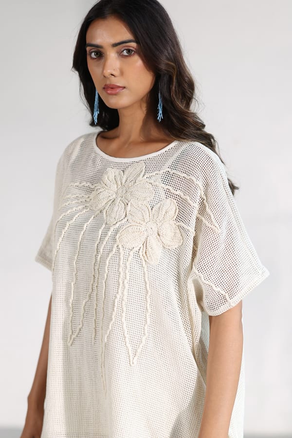 Petalwork Mesh Top — Silai studio