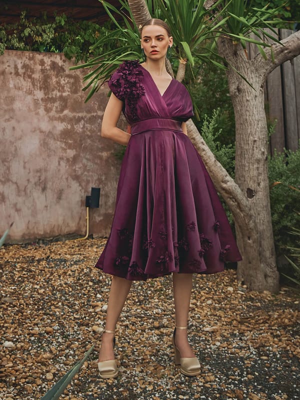 Vanessa Organza Applique Floral Dress — HOUSE OF FETT