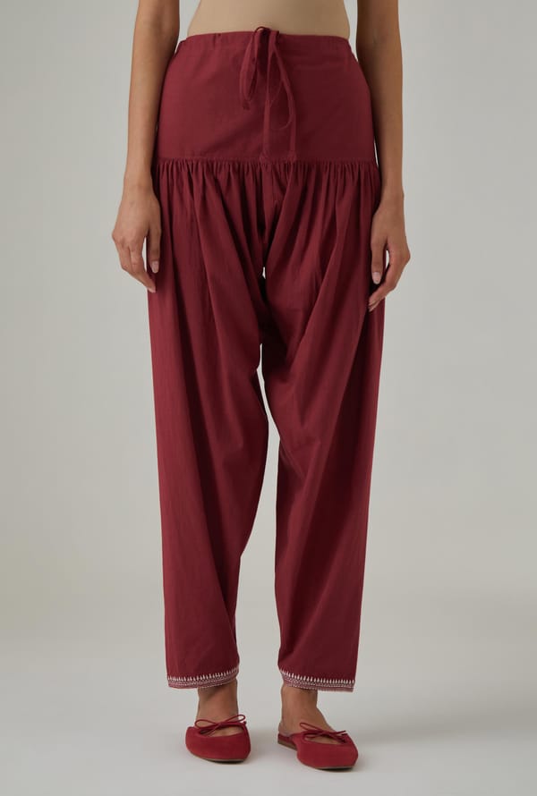 Cotton Salwar With Hem Embroidery — Upavita