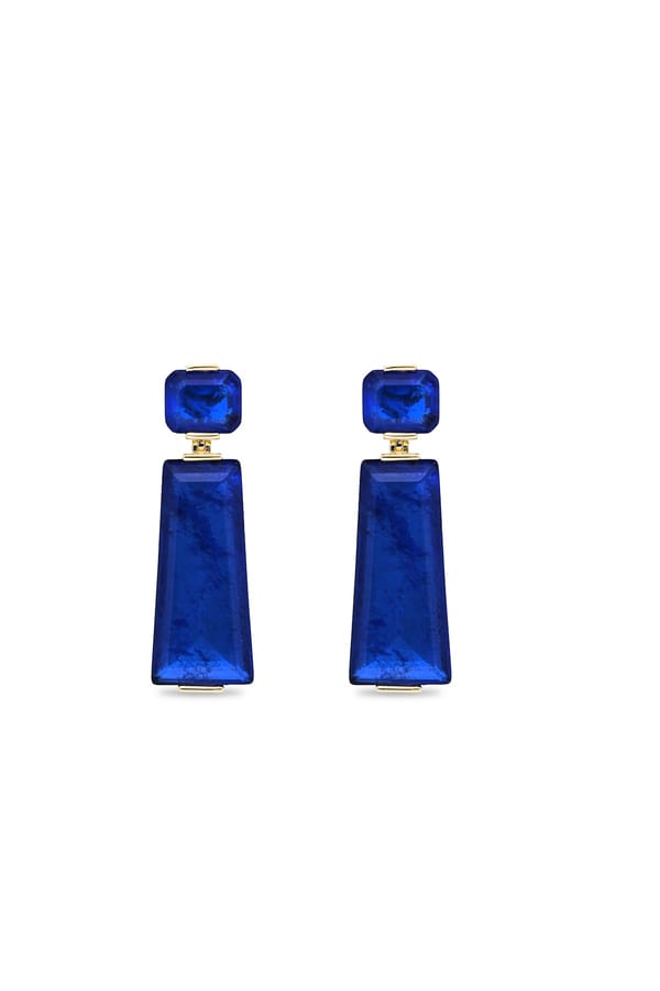 Dark Blue Mystic Moonstone Dangler Earrings — Miss Jo