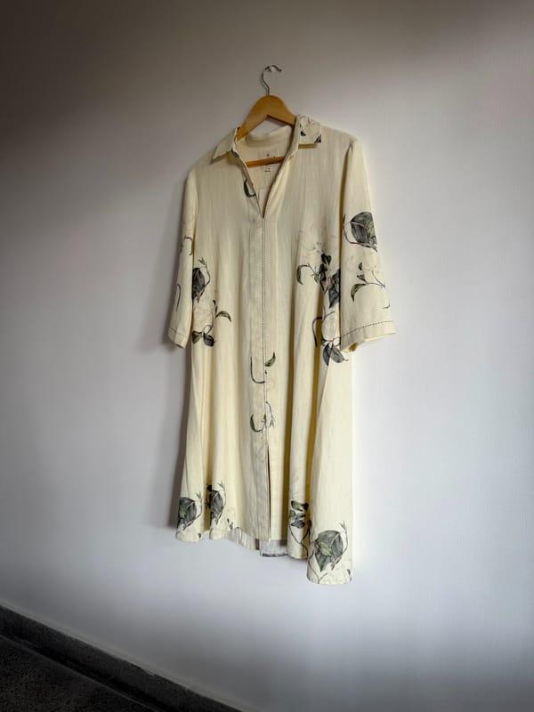 Buttery Yellow Khadi Kantha-Detail Tunic Kurta — SUBBAH