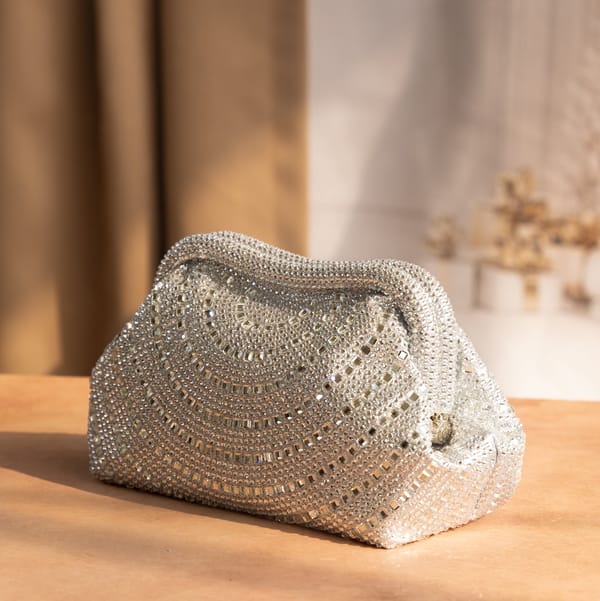 Royal Crystal Potli Silver V2 — Be Chic