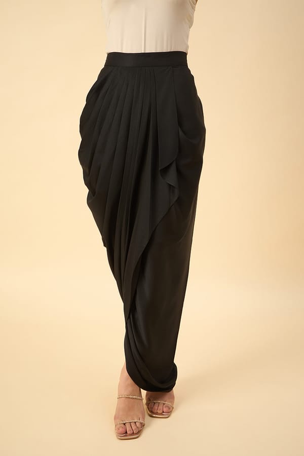 Noir Draped Skirt — Aakaar