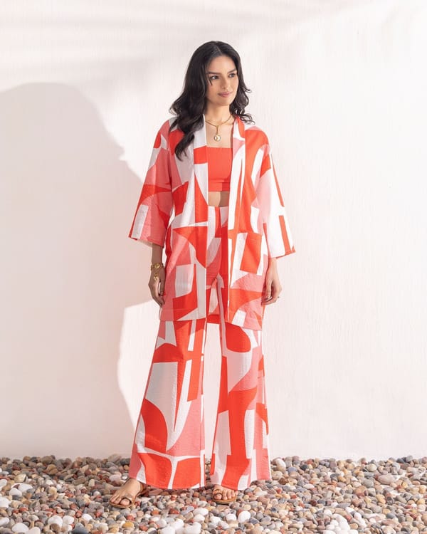 Coral Geo Co-ord Set — ZAZU