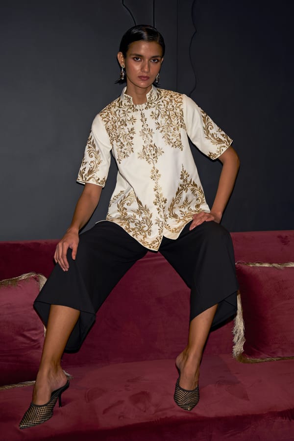 Black Suiting Culottes with Elasticated Waist and Pockets — Dash and Dot