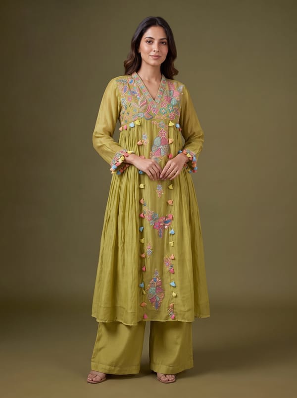 Suhavi Mustard/Blue — KHATUBA (THAKUR EXCLUSIVE)