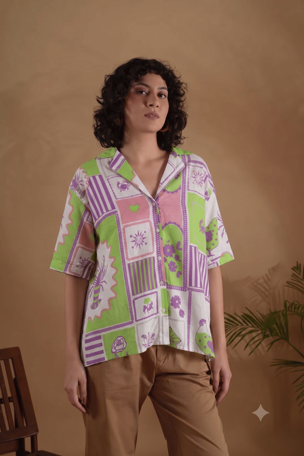 Lobster Patch Print Shirt — Brand New Brand
