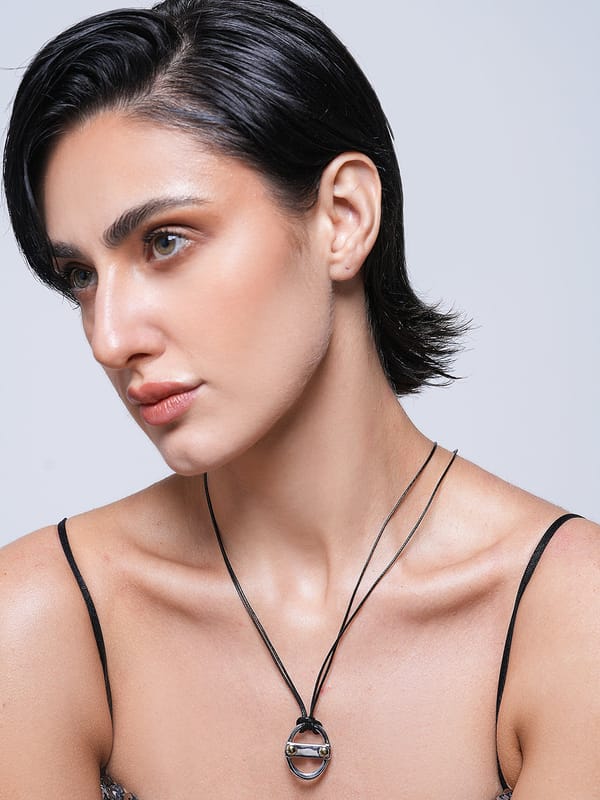 Black Necklace with Silver Pendant — Cao Jewellery