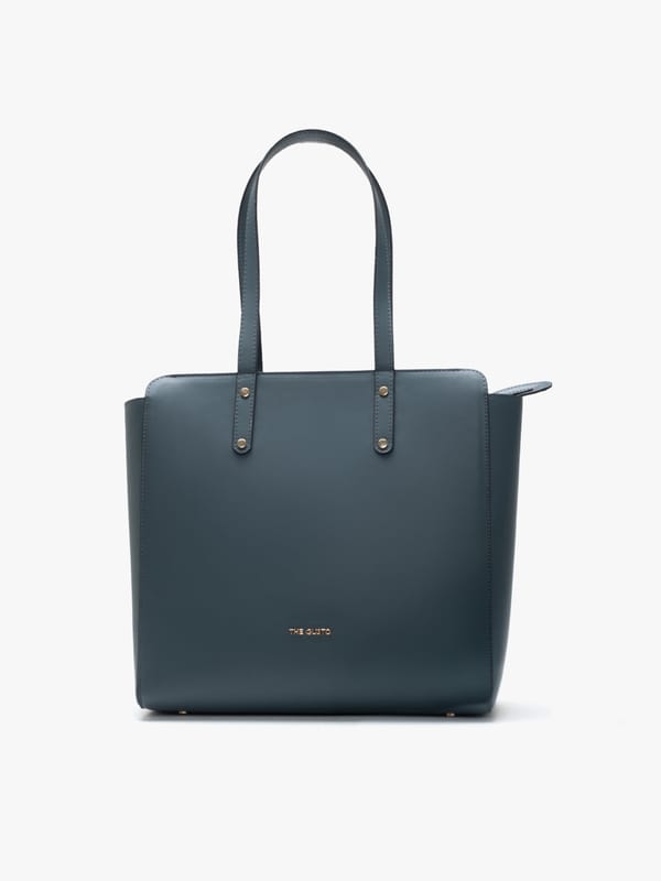 Beyond+ Tote with Zipper Moss Blue — The Gusto