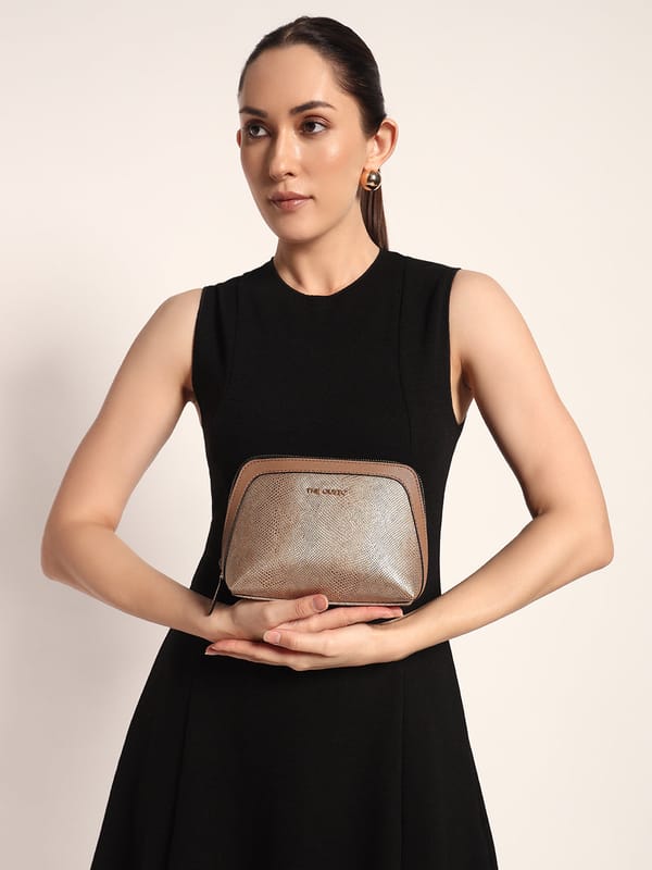 Iconic Pouch - Gold and Tan — The Gusto