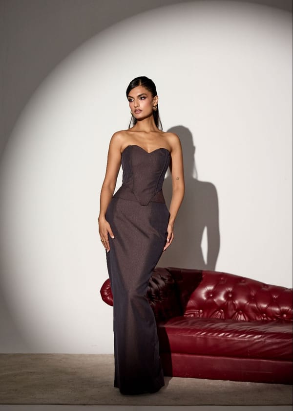 Arden Burgundy Structured Corset — Lea Clothing