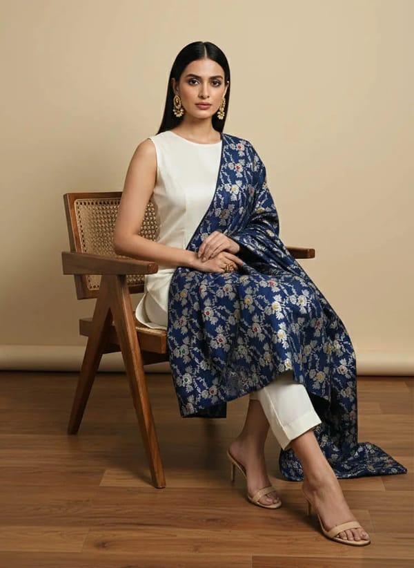 Rose Brocade Dupatta — Truebrowns
