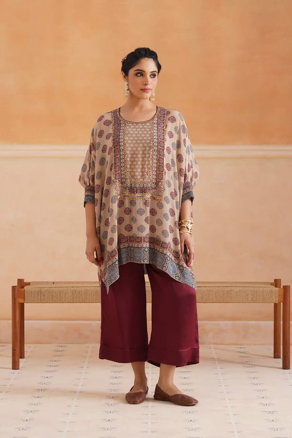 Saya Printed Crepe Hand Embroidered Matching Set — NEETIKA CHOPRA