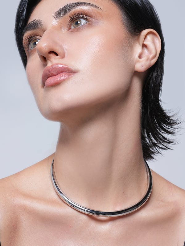 Silver Open Choker Necklace — Cao Jewellery