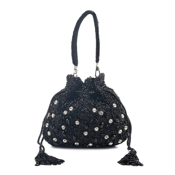 Shimmer Shine Clutch Bag Black — APT Forever