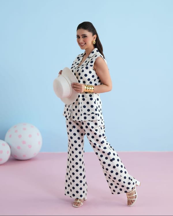 Black and White Polka Dot Blazer and Pants Co-ord Set — Younglings