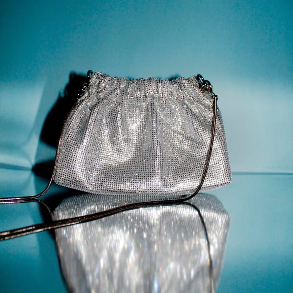Chic Crystal Potli Silver — Be Chic