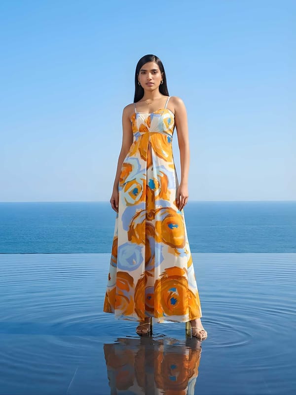 Lunar Printed Maxi Dress — POPPI