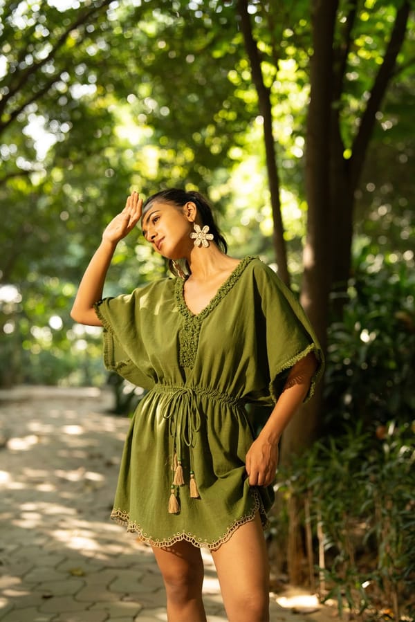 Sage Green Kaftan Coverup — Beach Bum