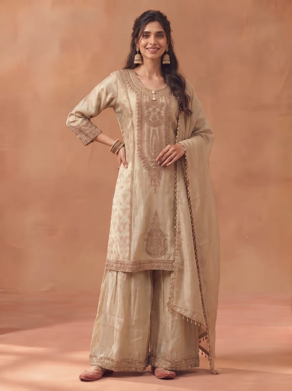 I-2027 Kurta Sharara Set — NEEL GULLY