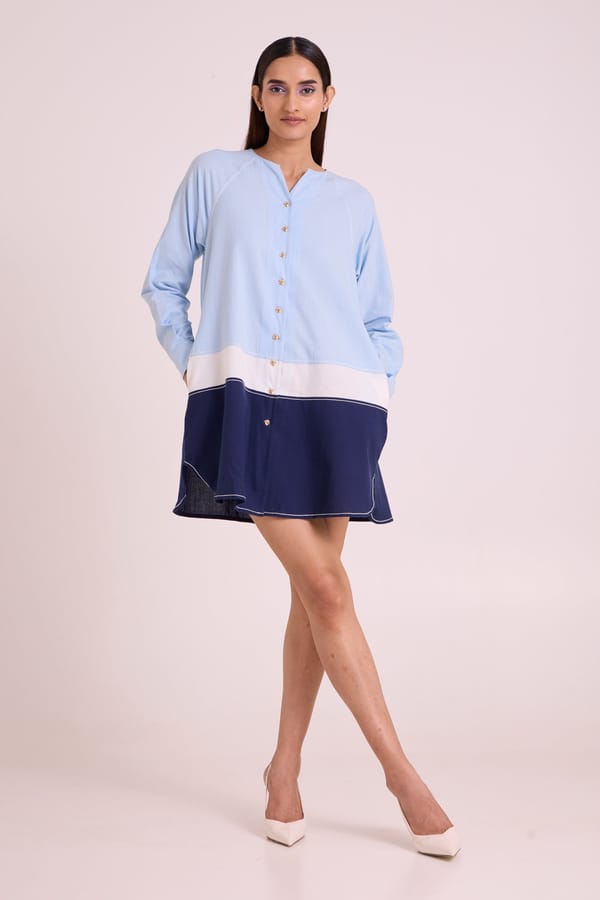 Harbour - Beach Blue Short Dress — Madder Much