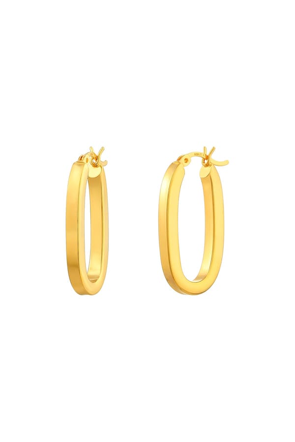 Geometric U Medium Hoop Earrings — Miss Jo