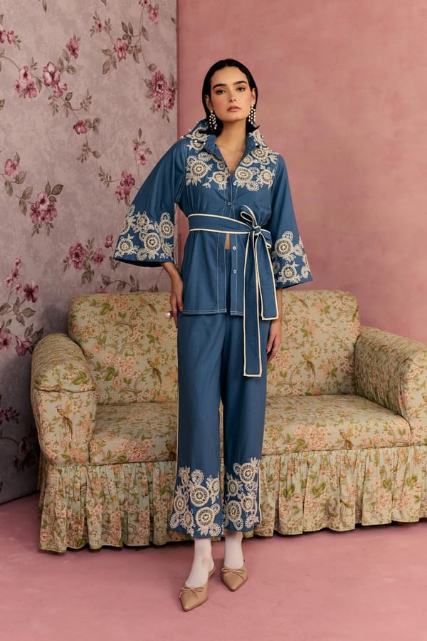 Indigo Bloom Coord Set — SURABHI ARYA