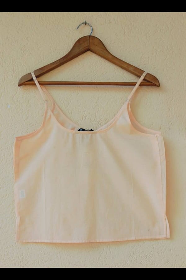 Peach Linen Spaghetti Strap Cami Top — YELL