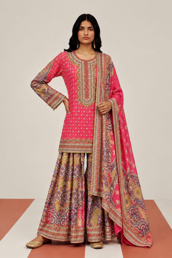 Shararas Kurta Crepe Set — Basanti Kapde aur Koffee