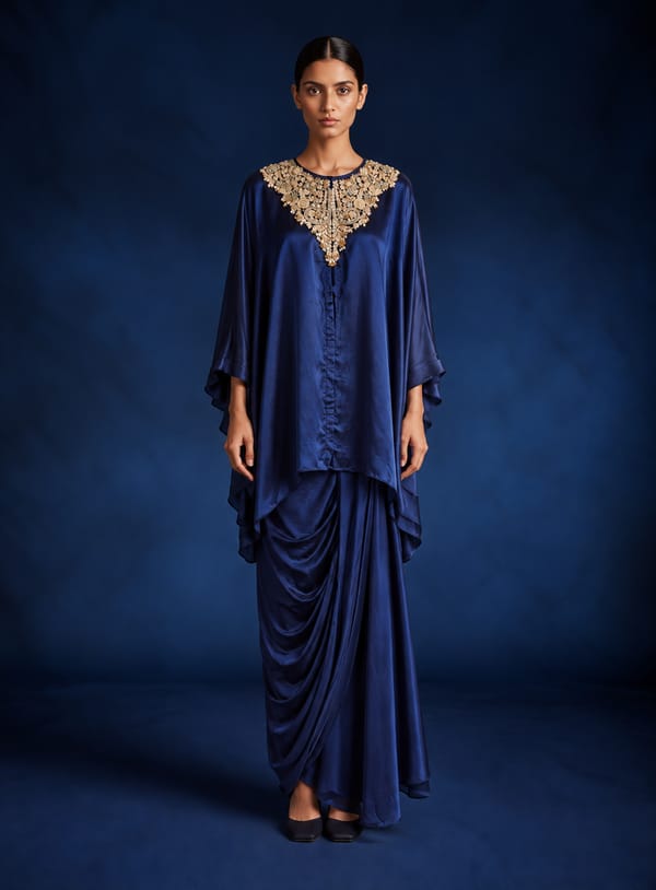 Blue Crepe Azure Co-ord Set — 107 DEGREE