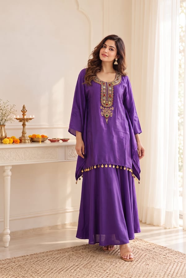 Mehr Crepe Kaftan Skirt Set — RASIYA