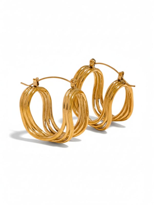 Twisted Hollow Stainless Steel Earrings — Cao Jewellery